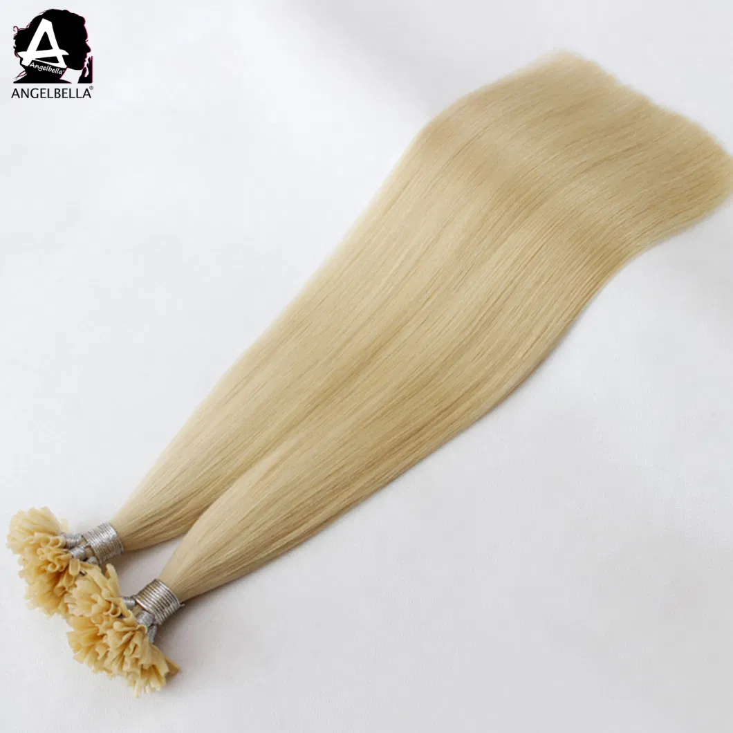 Angelbella Silky Straight Style Hair Extensions U Nail Tip 60z# Virgin Human Hair Extension