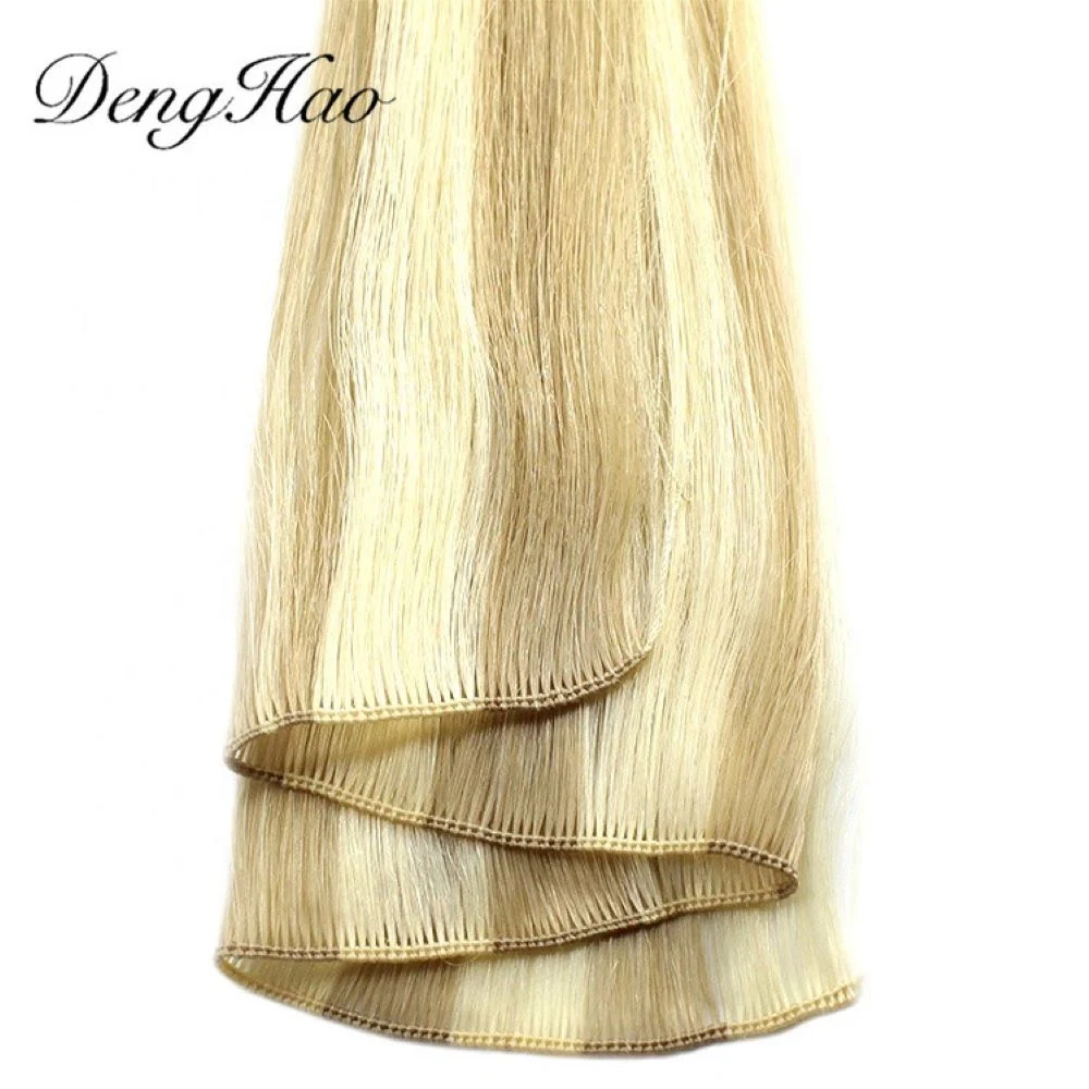 Hair Extension Hand Tied Weft Human Hair Weave Bundles with Cuticle Aligned