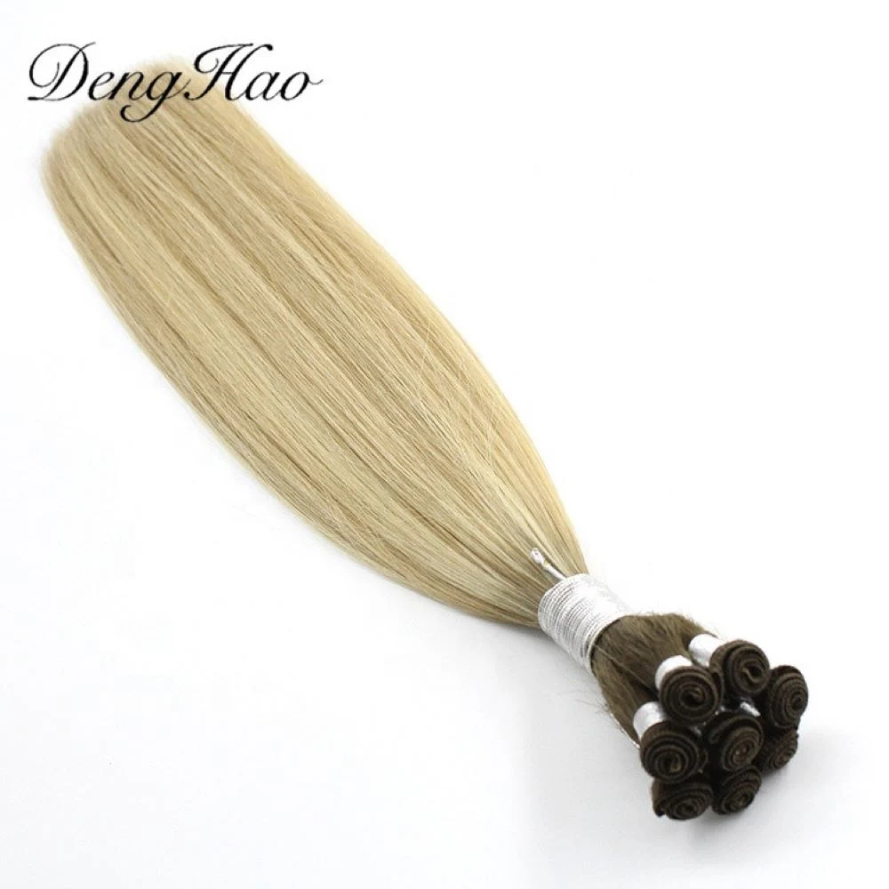 Hair Extension Hand Tied Weft Human Hair Weave Bundles with Cuticle Aligned