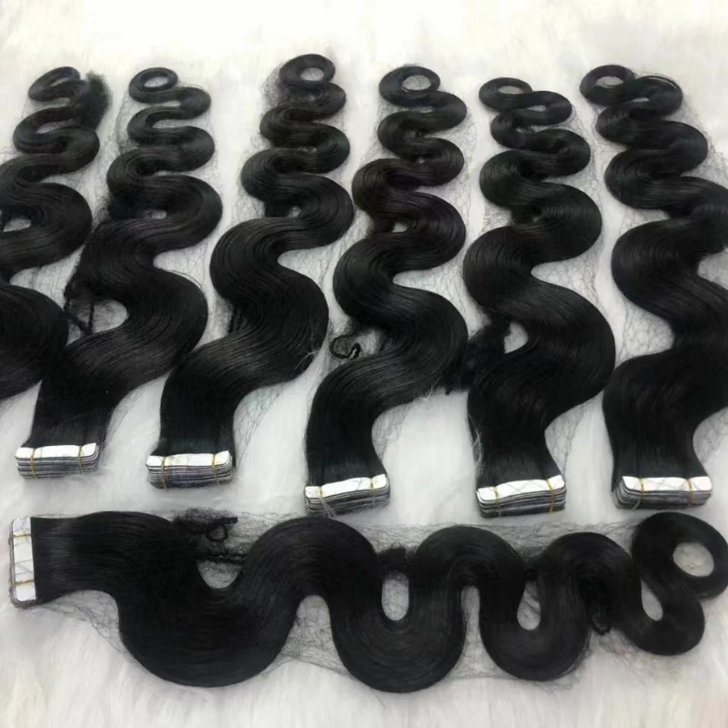 Wholesale Price Indian Body Wave Invisible Tape Ins Human Hair Extensions for Fashionable Women