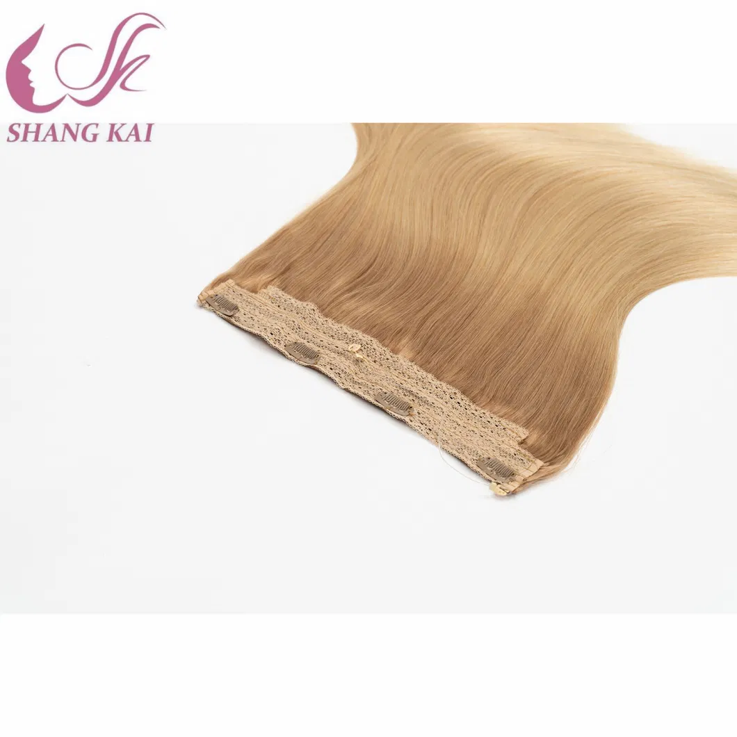 Wholesale Remy Halo Weft Double Drawn Brazilian Virgin Hair Halo Hair Extensions