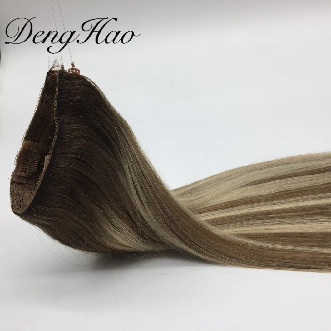 Professional Manufacturer Wholesale Price Indian Russian Brazilian Human Hair Halo in Hair Extensions