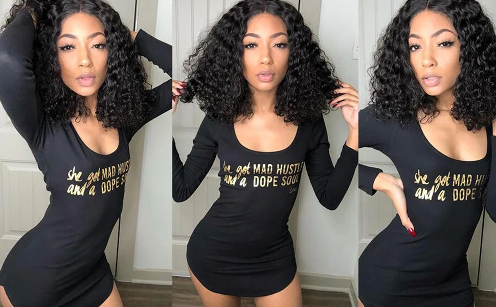 Wholesale100% Human Hair Brazilian Short Bob Curly Lace Frontal with Baby Remy Human Hair HD Transparent Lace Wigs