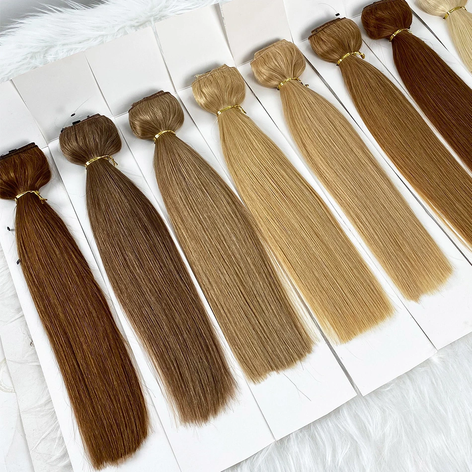 Hot Selling 2019 Hotsale No Tangle No Shedding Virgin Human Double Drawn Fish Wire Halo Hair Extensions