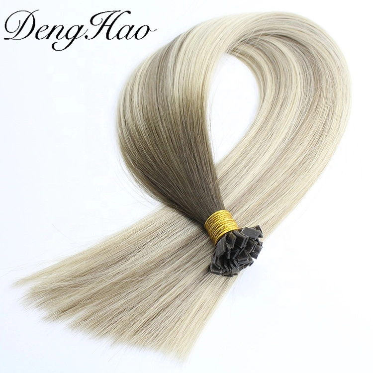 Top Grade Double Drawn Cuticle Alinged Human Extension Flat Tip Hair Extensions