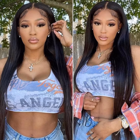 13*4 Front Lace Human Hair Wig Brazilian Hair HD Lace Frontal Straight Wig
