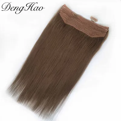 Brazilian Hair Double Drawn Halo Hair Extensions Can Adjust The Size
