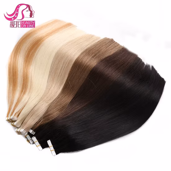 Seamless Tape in Adhesive Skin PU Weft 100% Unprocessed Human Hair Tape Hair Extension