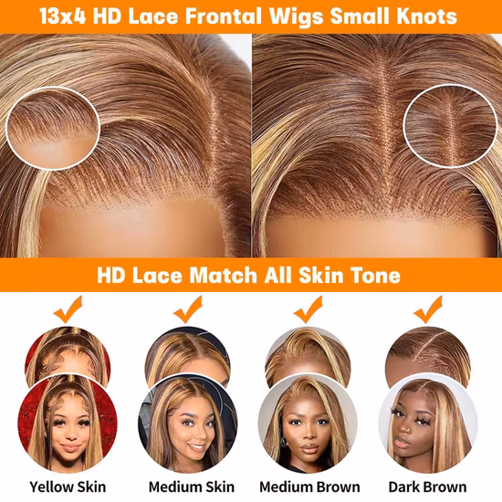 Wholesale Lace Frontal 4/27# Highlight Lace Front Wig 100 Human Hair China Cheap Remy Hair Full Lace Wig Natural Brazilian Human Hair Wigs