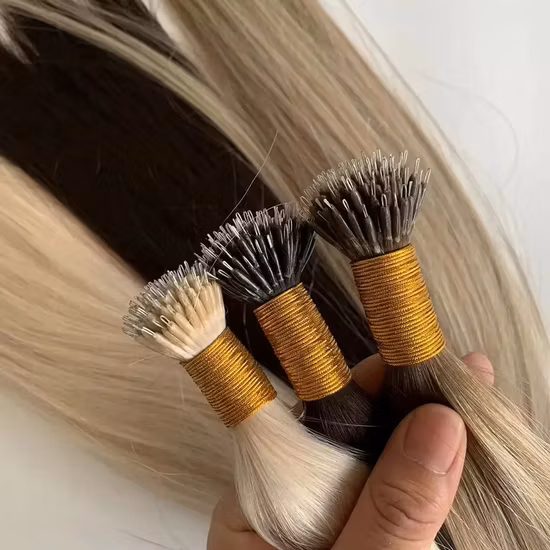 2022 Silicon Superior Beads Plastic Elastic Invisible Human Remy Nano Ring Tip Hair Extension to Australia
